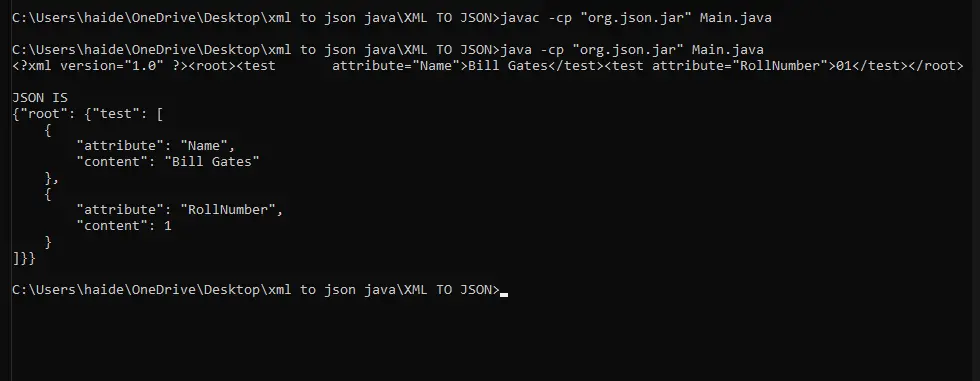 在 java 中将 xml 转换为 json